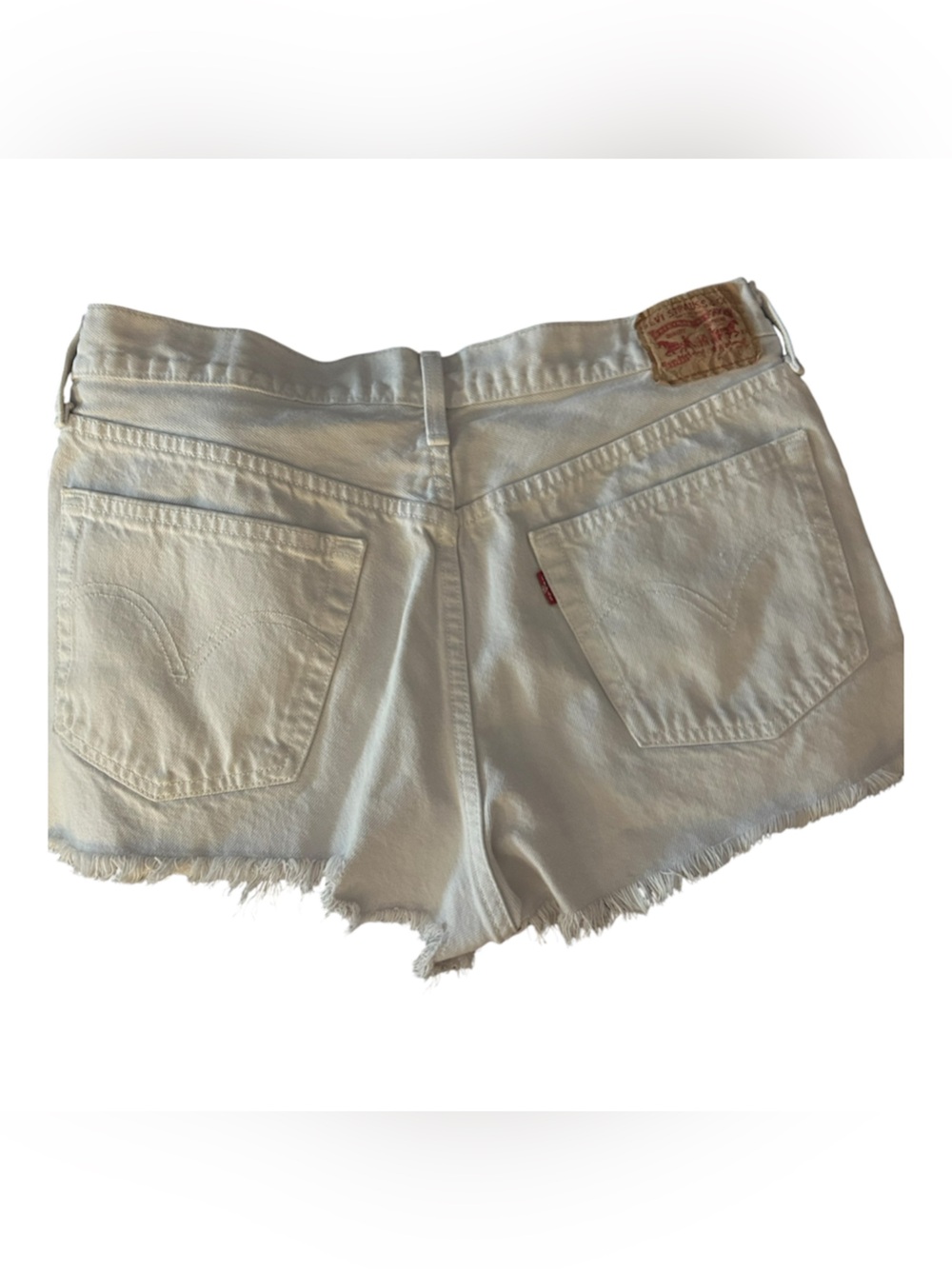 Levi white denim shorts